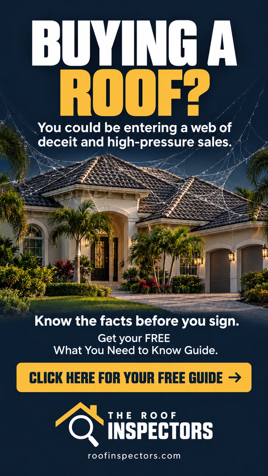 Buying a roof? You could be entering a web of deceit and high-pressure sales. Get your free What You Need to Know guide.